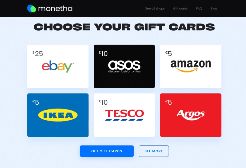 gift cards: How to get them for free in 2023? - Monetha